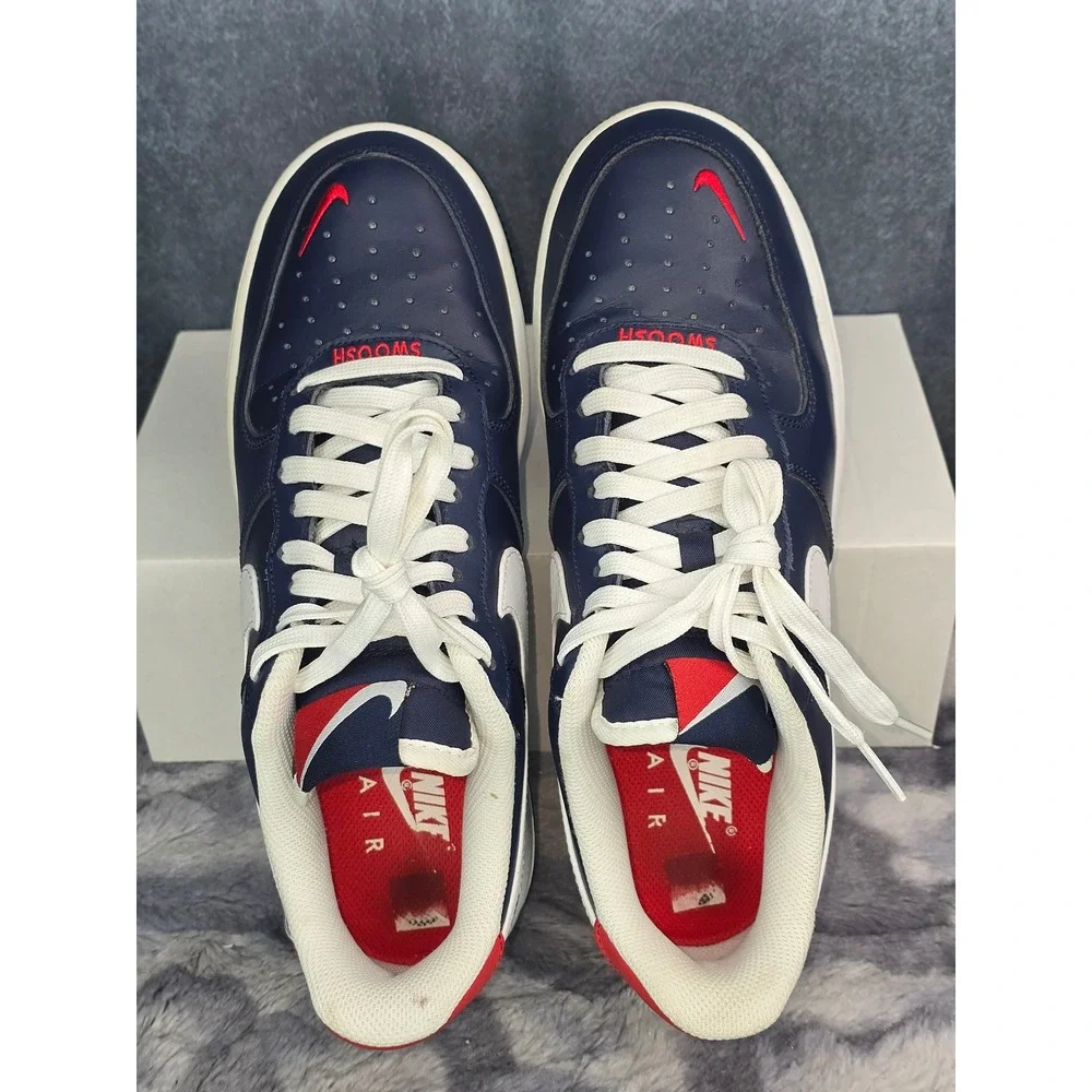 EUC Nike Air Force 1 07 LV8 Obsidian/Red/ White 